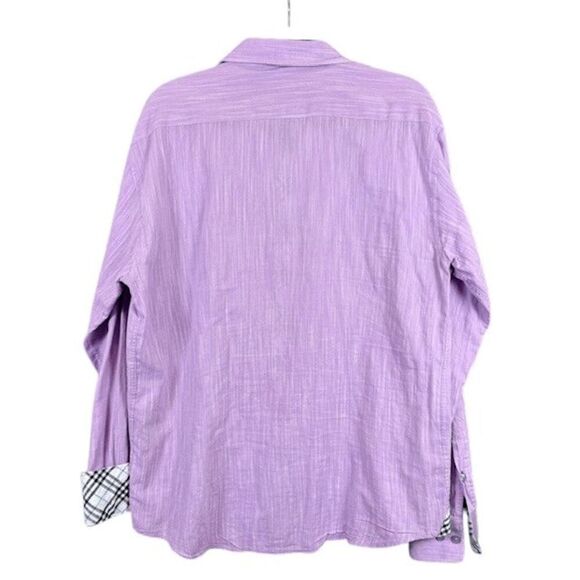 Bespoke Button Front Lavender Purple Contrast Plaid Flip Cuff Size XXL - Picture 7 of 14